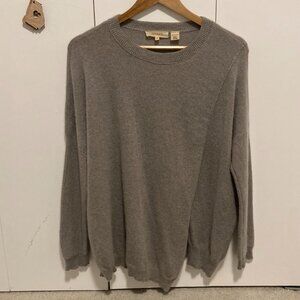 Grey Inhabit Draped Crewneck 100% Cashmere Sweater M